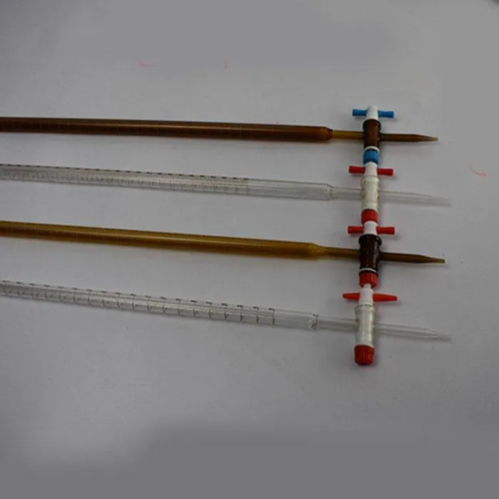 Wholesale 25ml/50ml Transparent/Brown Burette PTFE Acid Base Dual Use
