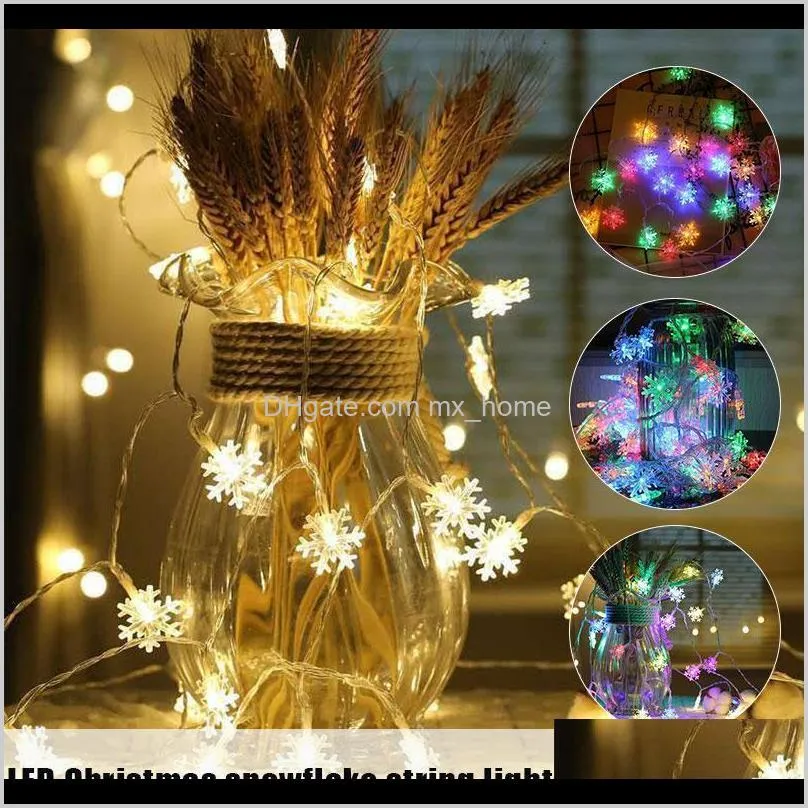 10/20 led fairy string snowflake light lamp battery operated wedding christmas party outdoor indoor decor wwo66