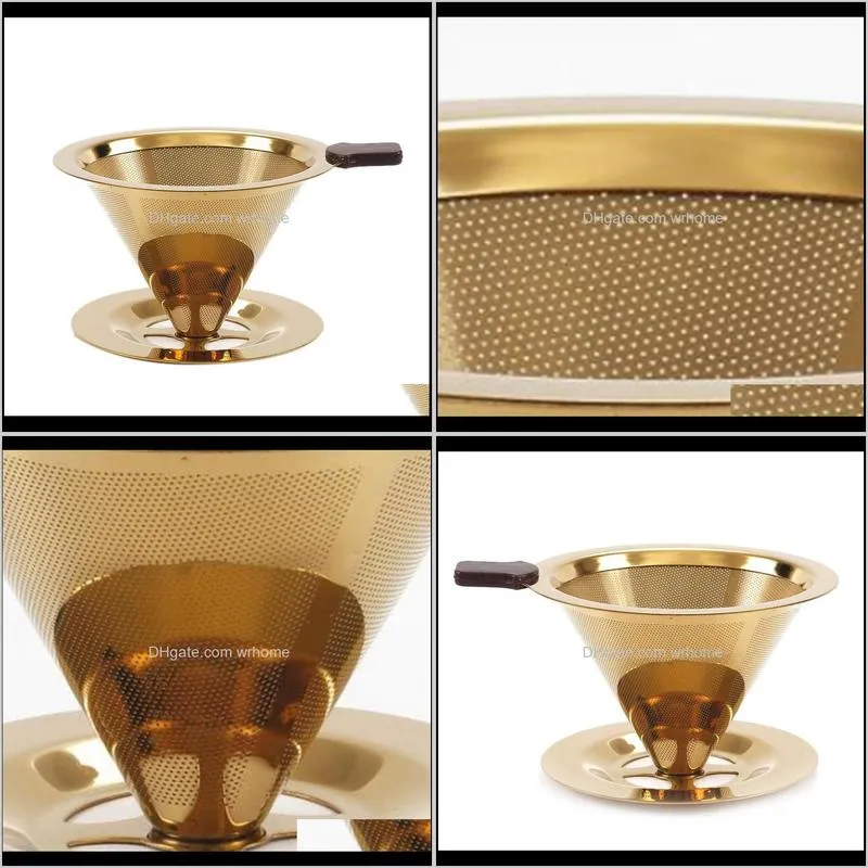 reusable coffee filter stainless steel metal mesh funnel baskets drif coffee filters dripper v60 drip filter cup