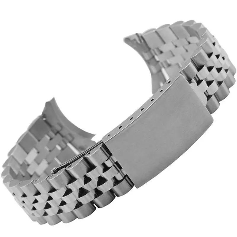 Länk, Kedja Högkvalitativt rostfritt stålklockband Armband med skruvlänkar Curved End Watch Band