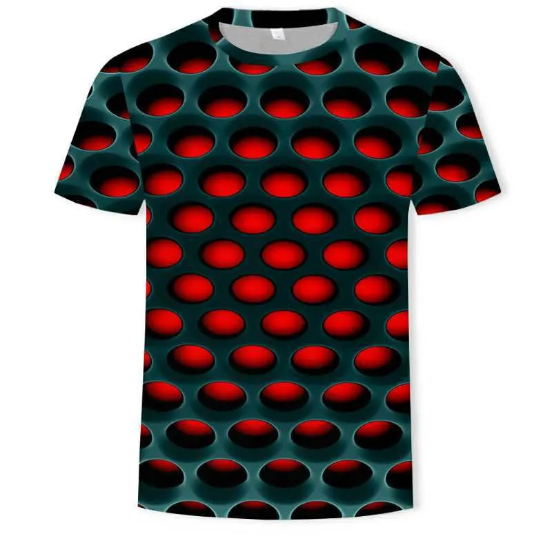 Mens Casual Short Sleeve 3D t shirts Men's Fashion Hole Printed Graphic T-shirt Youth Plus Size Outdoor Loose Tops Boy High Quality Hiphop Tees