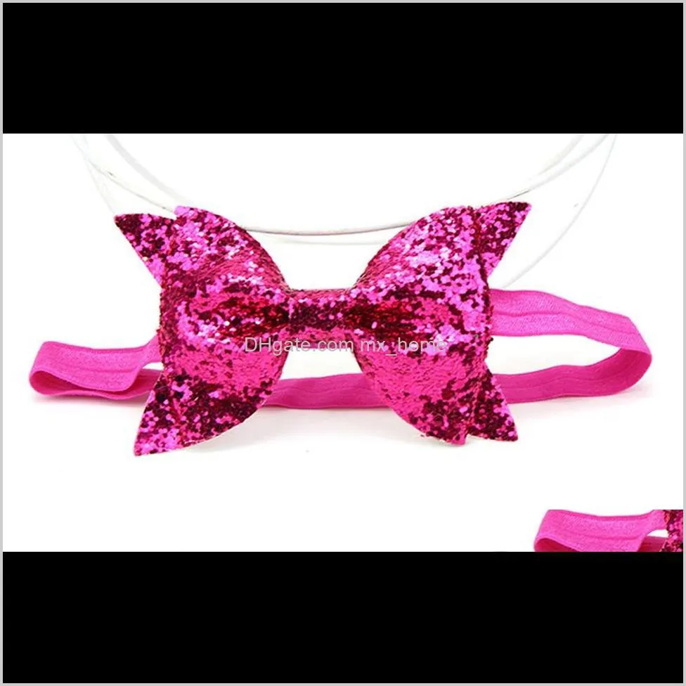 bow sequins hair band for girls bling bowknot hair accessories hair hoop headband baby 0-3t perimeter 15inch