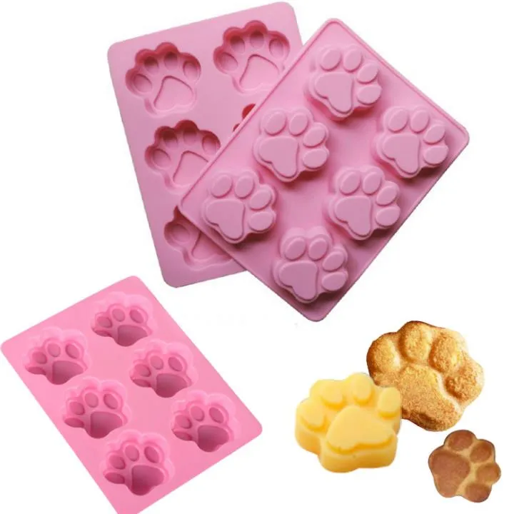 6 cavità cat zampa stampa silicone fondente torta muffa caramelle cioccolato sapone fatti a mano cottura stampo decorativo per dolci SN3012