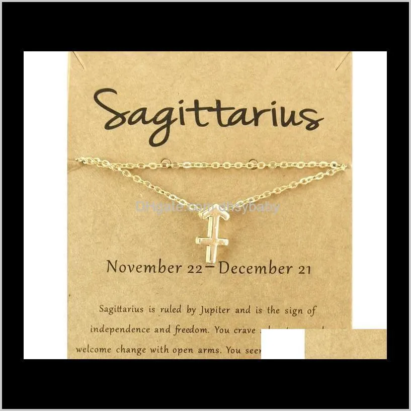 constellation anklets zodiac sign horoscope pendant jewelry astrology birthday gift with message card for women, trend all-match for g