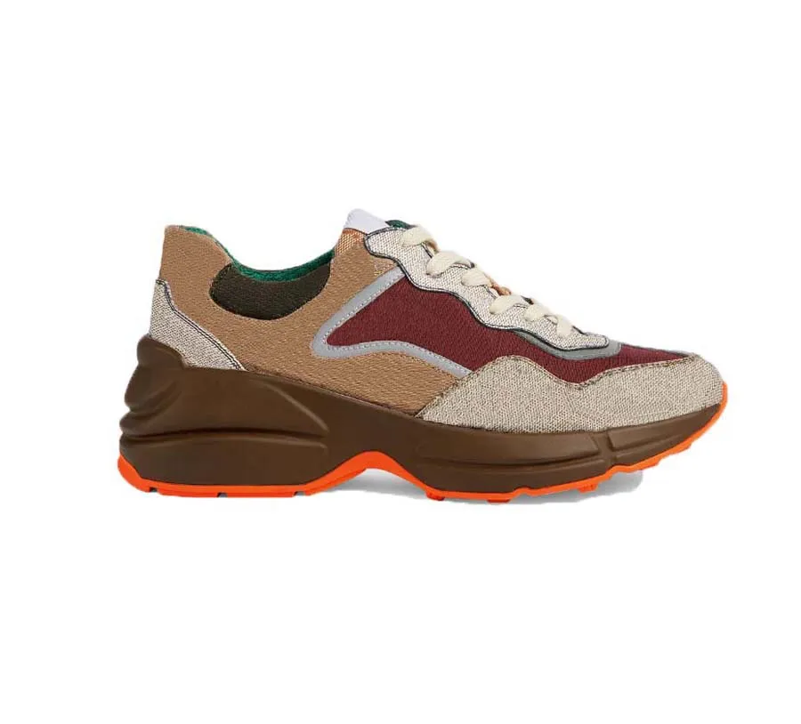 Fashion Top Quality Designer Skor Real Leather Handgjorda Multicolor Gradient Tekniska Sneakers Män Kvinnor Berömda Skoputiner från Bagshoe1978 16