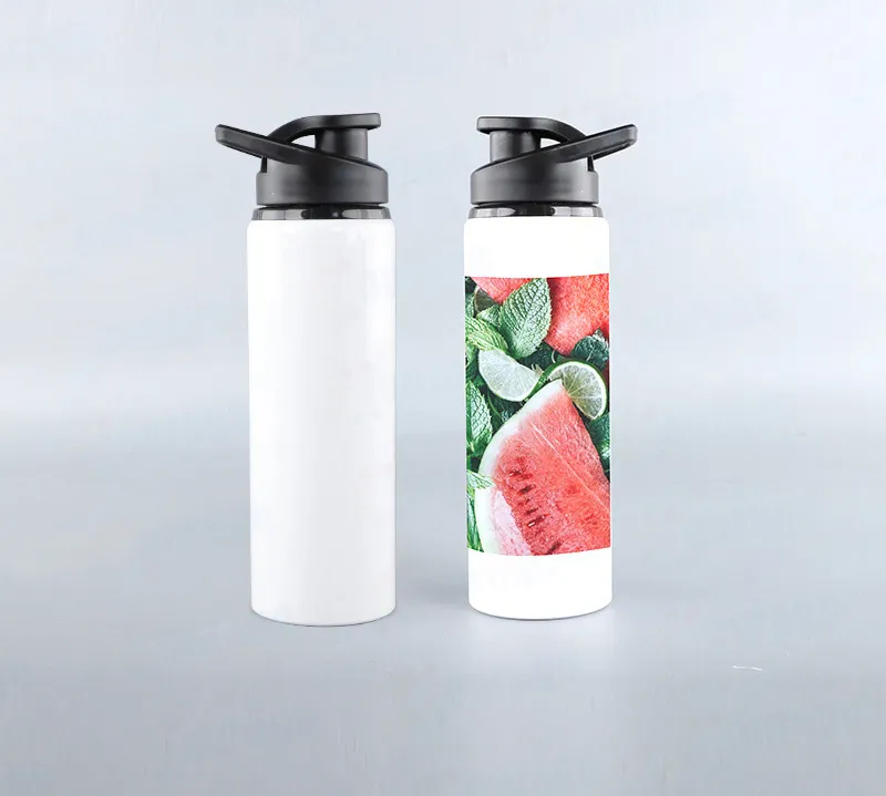 DHL30pcs 750ML Water Bottles Sublimation DIY White Blank Personal Aluminium Hiking Sport Drink Cup