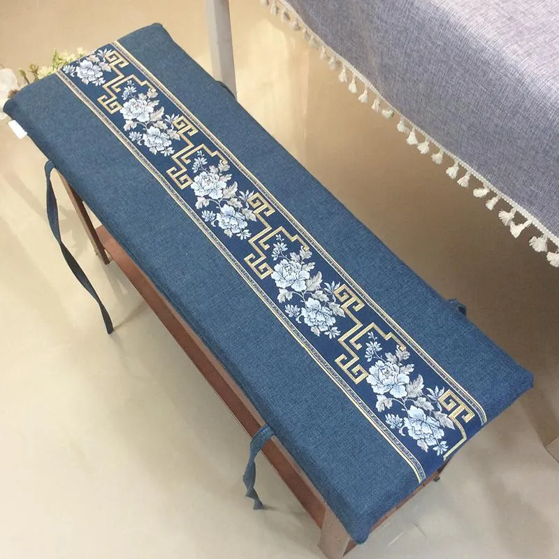 Kussen / decoratief kussen Chinese stijl katoen en linnen massief kleur lange kruk spons kussen sofa eetkamerstoel met vaste riem aangepaste maat