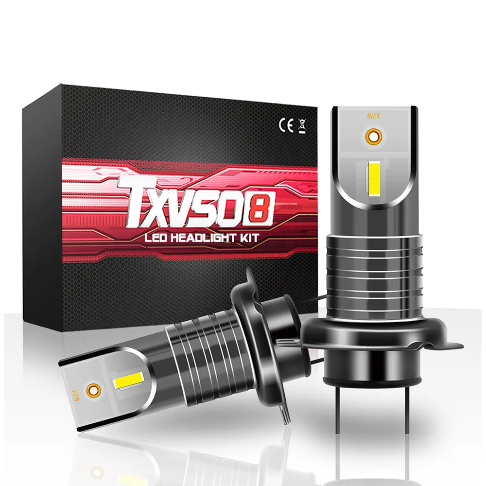 TXVSO8 M7 110W Car LED Headlight H7/H8/H9/H11/9005/HB3/9006/HB4 18000Lumens High Beam 6000K White Super Bright 2PCS Easy Installation