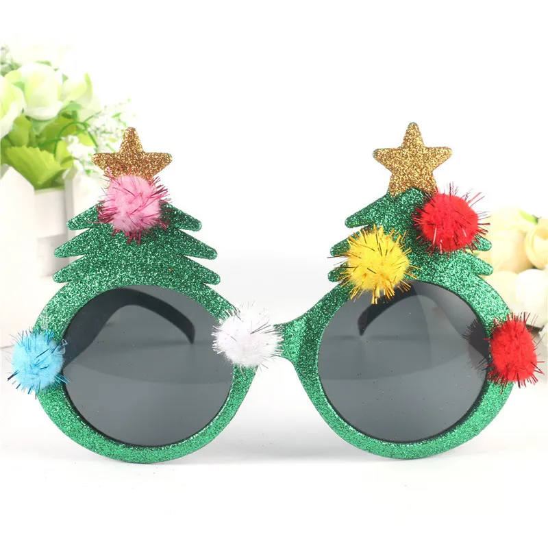 Noel ağacı güneş gözlüğü Noel günü parti komik gözlük dekorasyon sahne