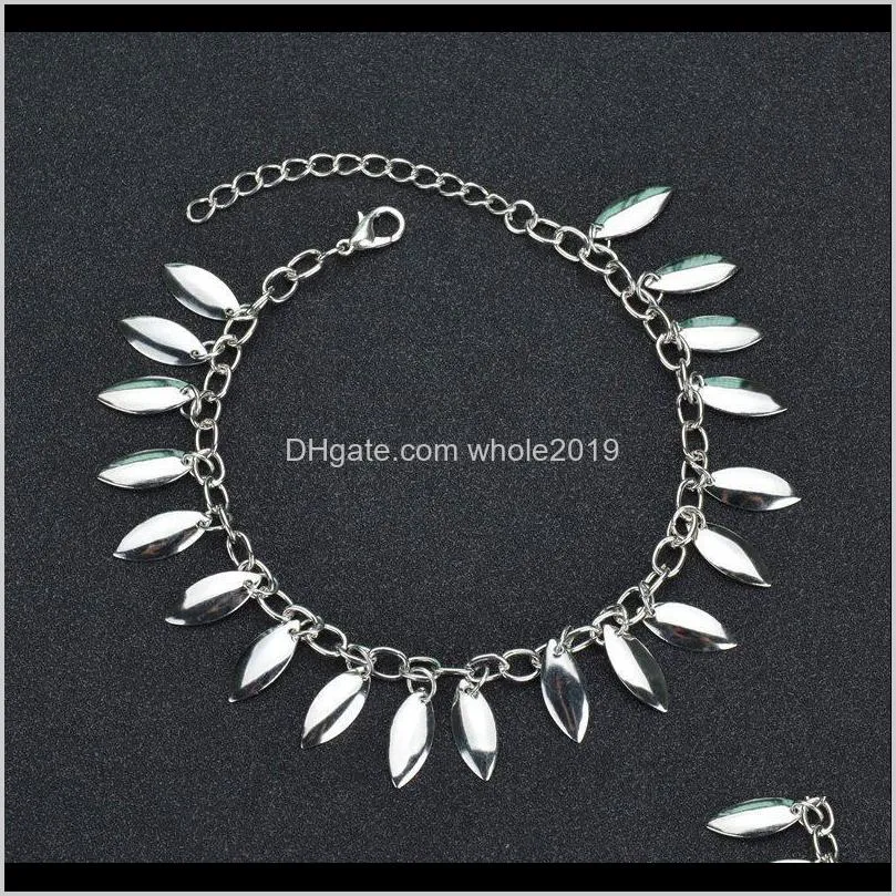 fashion parts summer creative tassels sequin small leaves anklet anklets