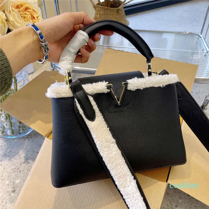 Luxurys sacos de compras feminino touch handbags estilo casual senhoras lã cores puras designers bolsas de ombro multicolors de alta qualidade55