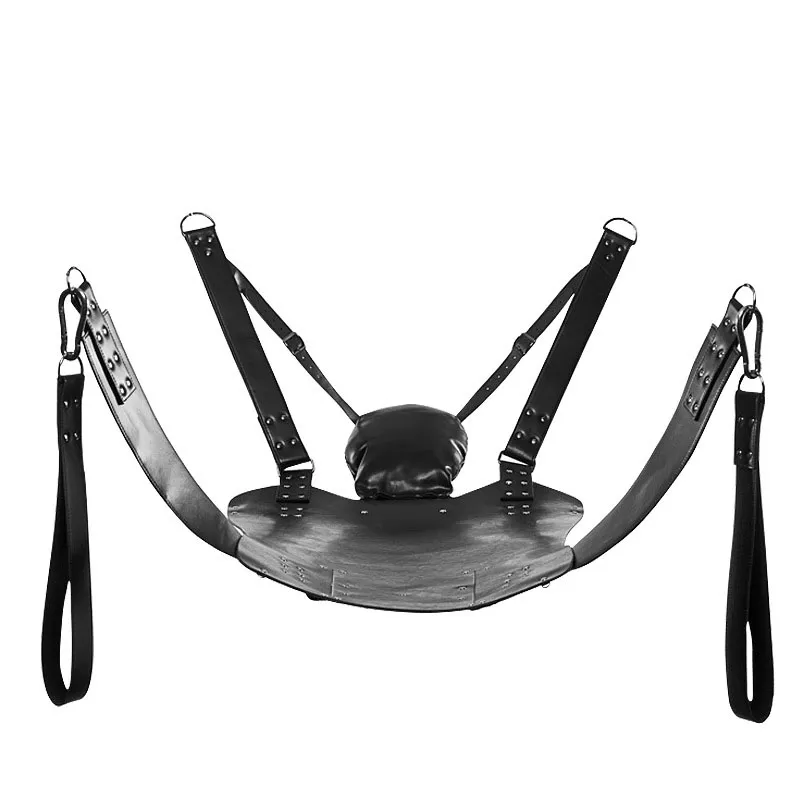 Lederen Sexy Hangmat Lading Dubbellagen Lederen Swing Chair Sex Meubels Sling Bed Kussen Seksspeeltjes