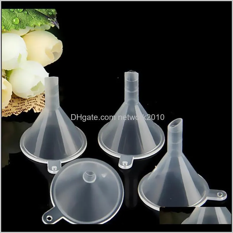 transparent mini plastic small funnels perfume liquid  oil filling empty bottle packing kitchen bar dining tool ship