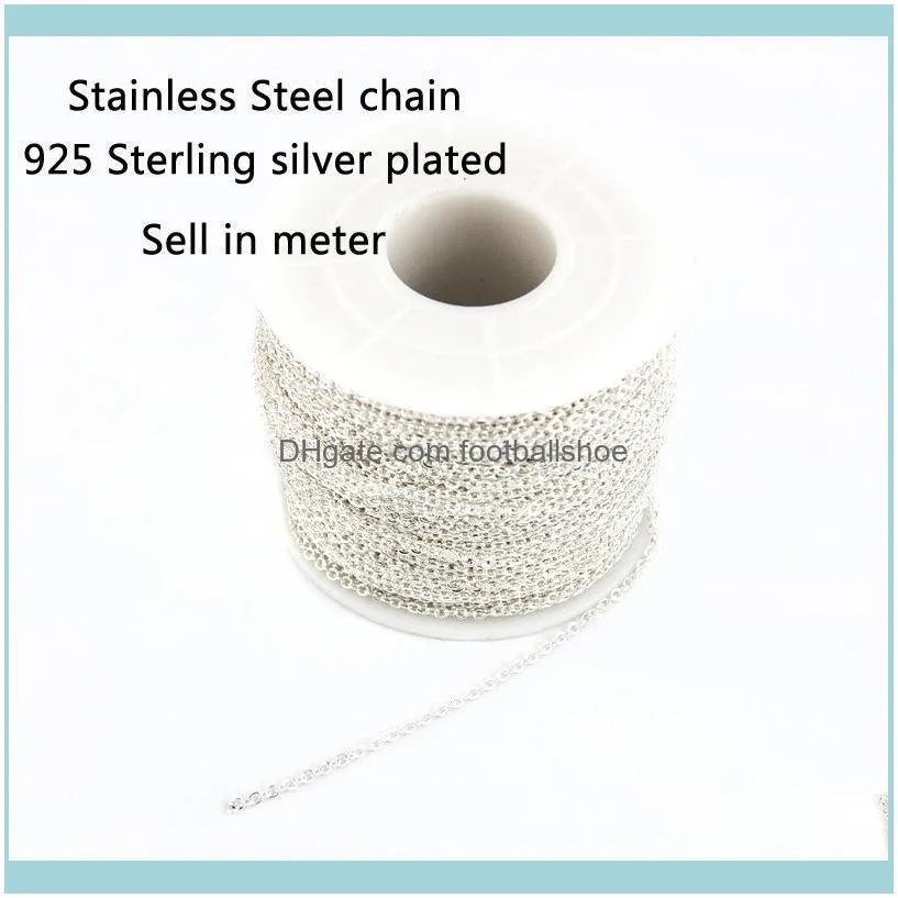 Women Necklace Choker 925 Sterling Silver Plated Rolo O Stainless Steel Chain Sell In Meter Collares De Moda 2021 Chains