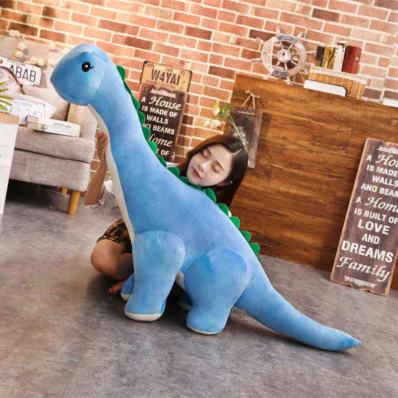 50-100 cm Kolorowe Gigantyczne Dinozaur Pluszowe Zabawki Faszerowane Pluszowi Tanystropheus Dolls Dzieci Dzieci Prezenty Urodzinowe Boże Narodzenie Brinqedos Y211119