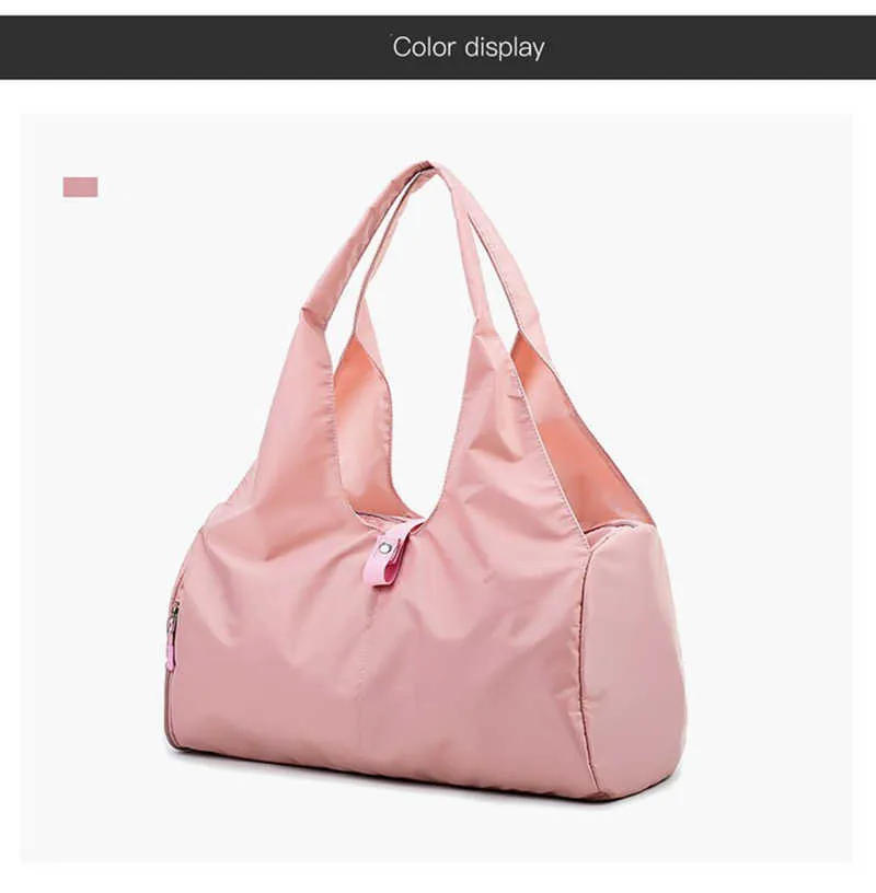 Nylon Women Men Travel Sports Gym Shoulder Bag Large Waterproof Nylon Handbags Black Pink Color Outdoor Sport Bags 2019 New (21)