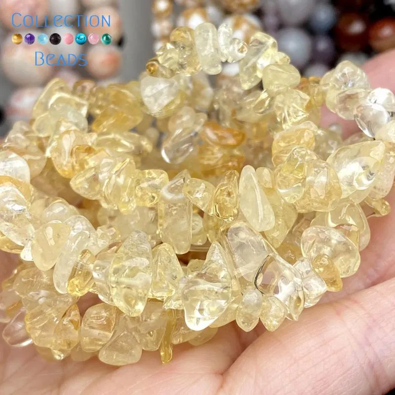 Andra naturliga oregelbundna citriner Yellow Crystal Stone Loose Spacerbeads för smycken Göra DIY Bracelets Tillbehör Partihandel 15 ''