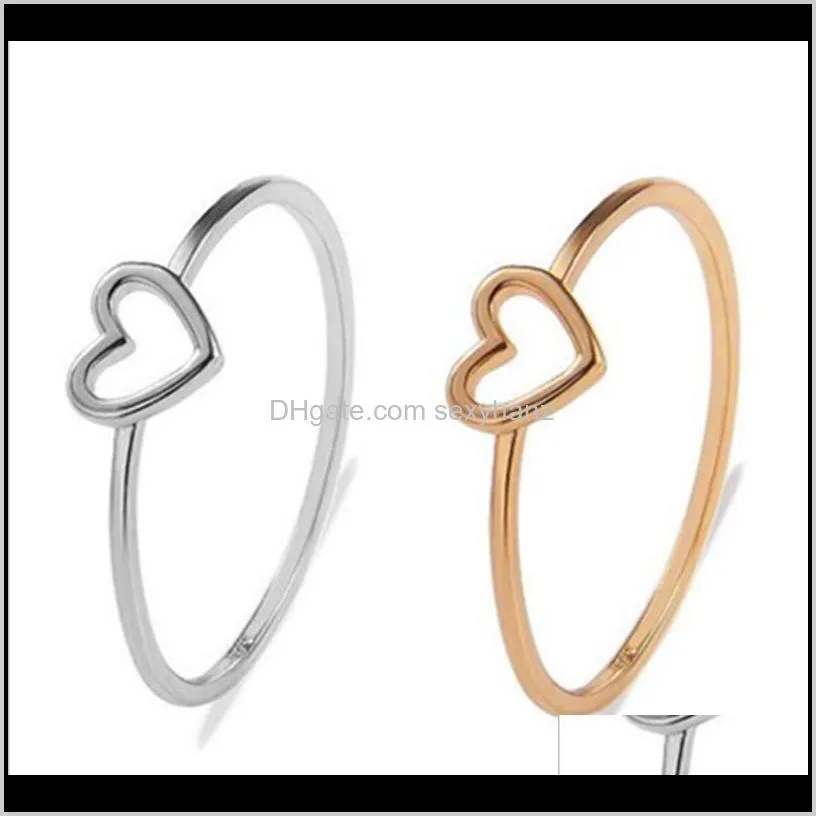 dainty women ring hollow heart ring for couple wedding promise infinity eternity love jewelry boho anillos mujer bff gifts 