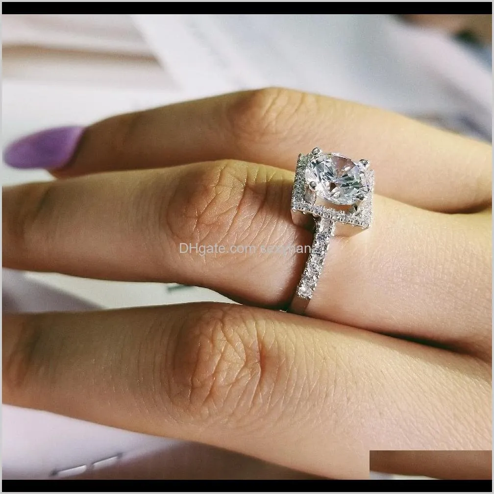 925 sterling silver moonso rings 3 carat for women wedding engagement jewelry anel aneis anillos o pure b1 r213a