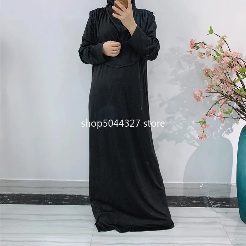 Vêtements ethniques Ramadan One Pieces Prière Outfit Robe Islam Femmes Musulmanes Abaya Jilbab Robe Avec Écharpe Attachée Hijab Vêtements 2021348k