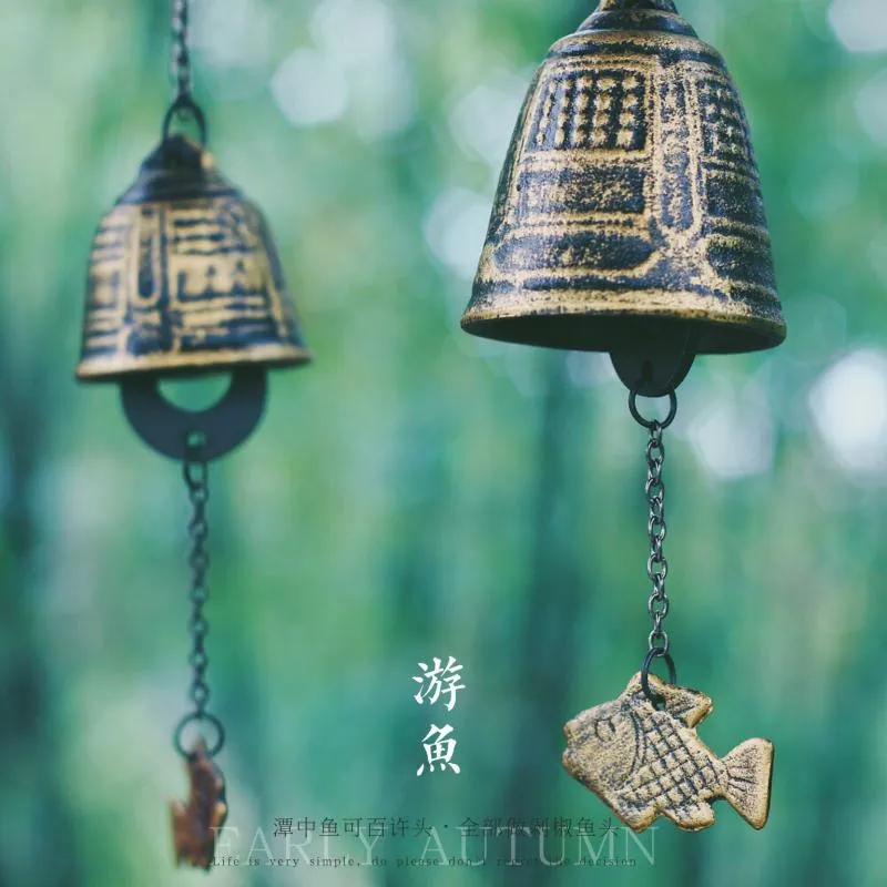 Oggetti decorativi Figurine Stile giapponese Furin Ghisa Campana a vento Tempio Campanella a vento Templi Pregare e benedire Regali Decorazioni appese