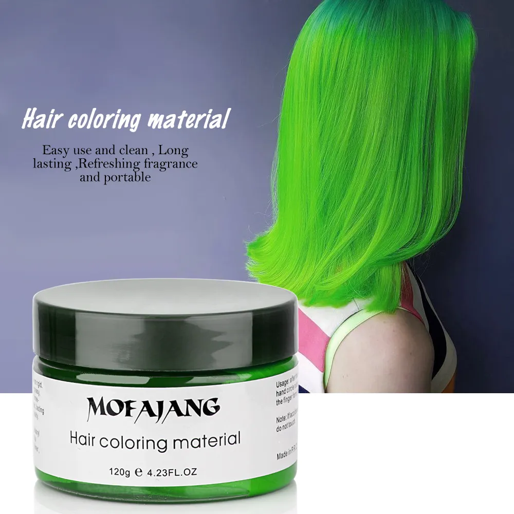 1Pcs Hair Color Wax Dye One-Time Styling Products Molding Paste Various Colors Hair Dye Wax, White