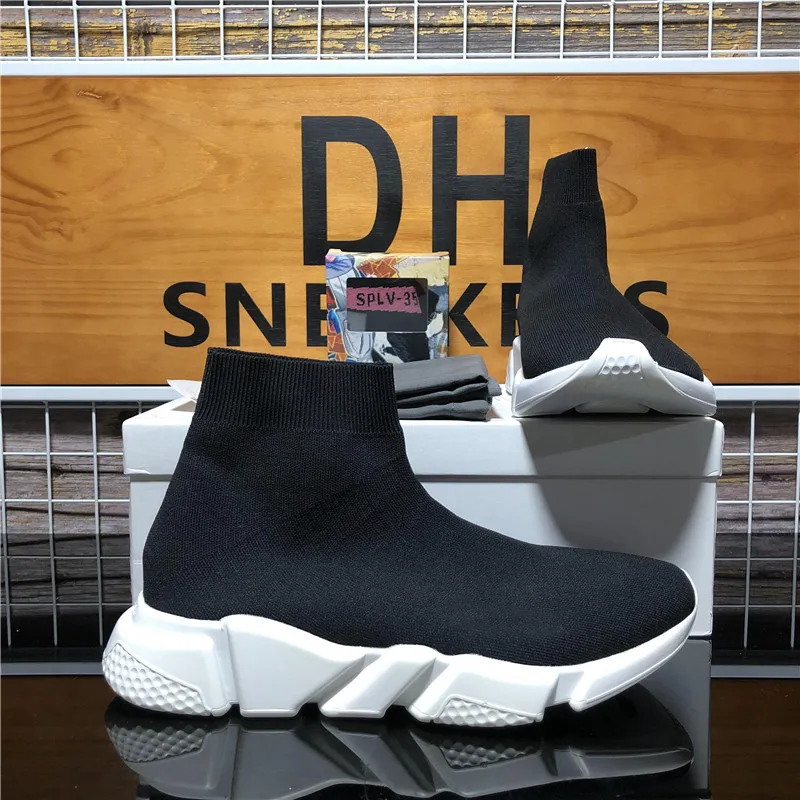 Top 2023 paris chaussette chaussures de sport hommes femmes Plate-forme designer sneaker Slip-On vitesse formateur noir blanc air semelle extérieure baskets plate-forme respirante bottes chaussure