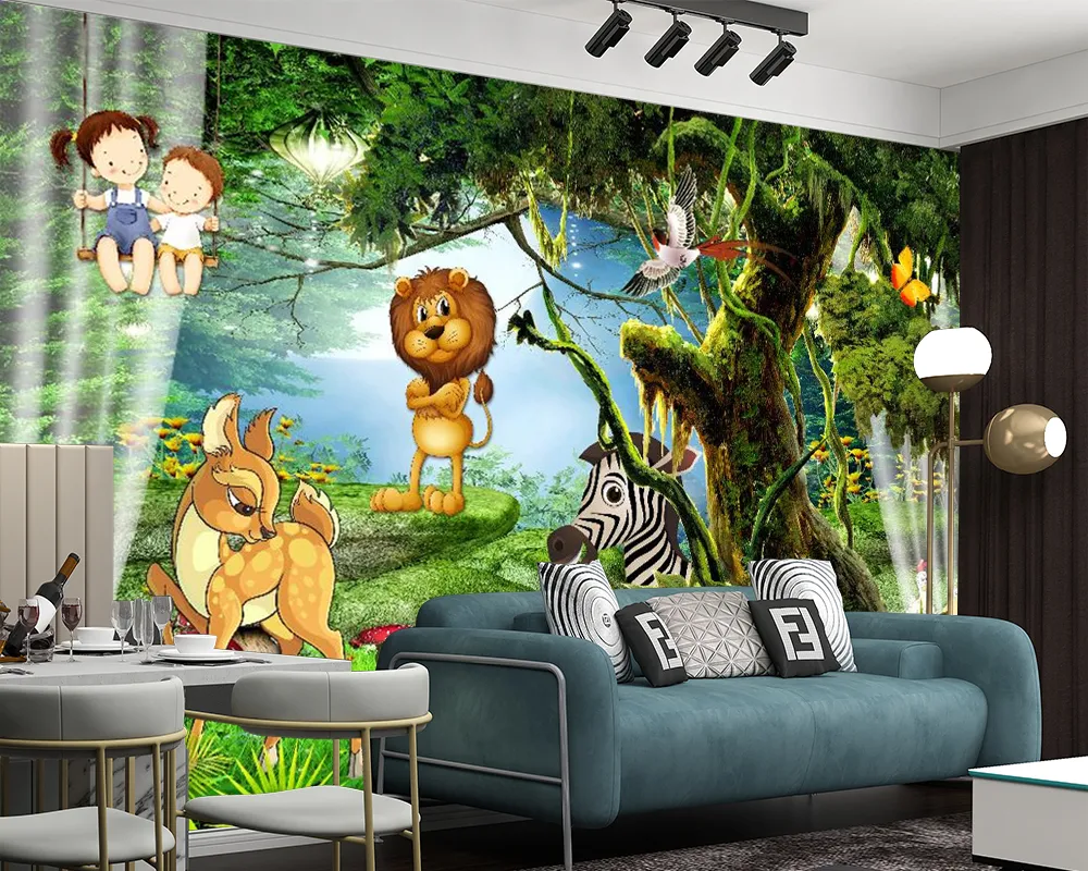 Comprar Papel tapiz fotográfico 3D, bosque de fantasía romántico, murales  pintados a mano, sala de estar, TV, sofá, dormitorio de niños, paredes de  papel de pared