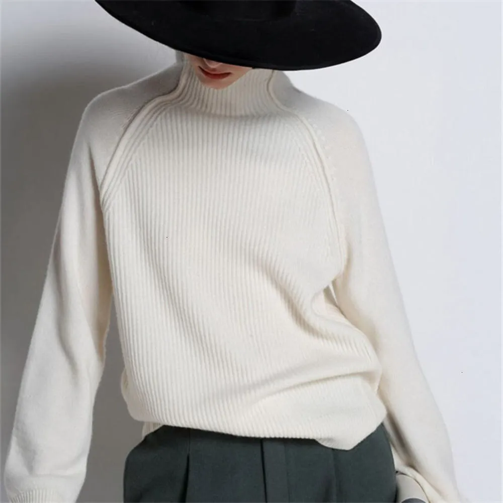 購入最激安 女性ニットセーターニュー1カシミヤ高い襟ニットクオリティ緩いプルオーバー厚い暖かい女性のボトムティング 日本最安価格 Silaka Demo Codingate Com