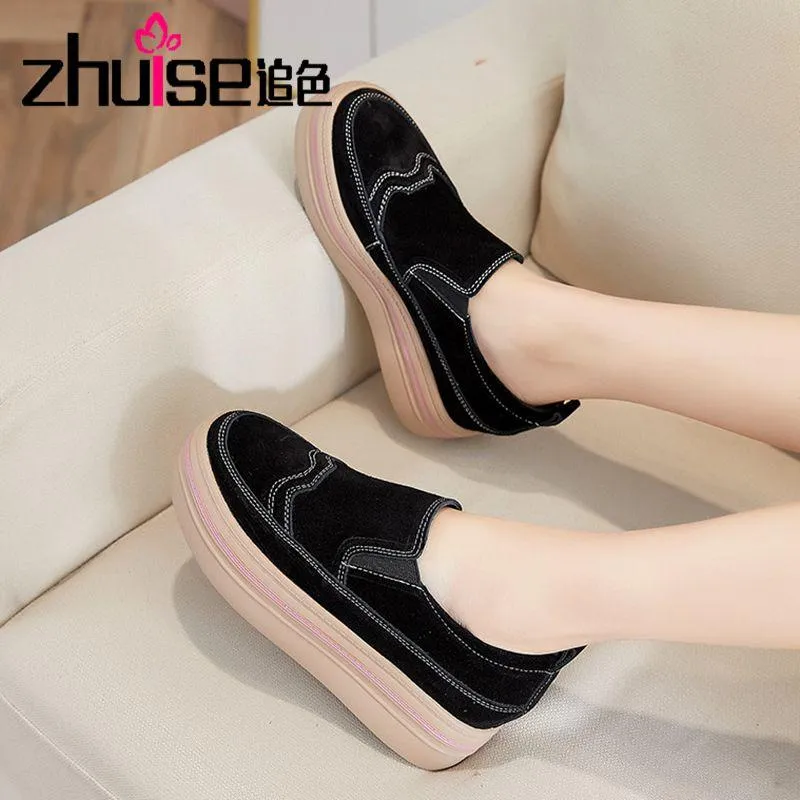 Dress Shoes Inner Increase Women's Spring 2021 Net Red Thick-soled Sneakers Korean Version Of The Wild Thin Platform
