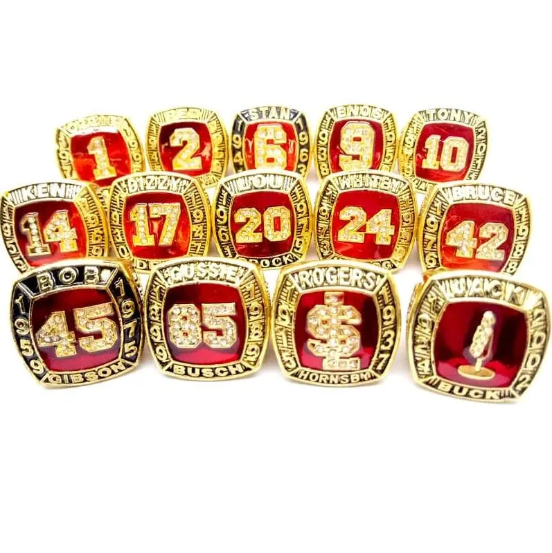 Enkel design legering Champion Ring för män Cardinal Hall of Fame World Series 14 set