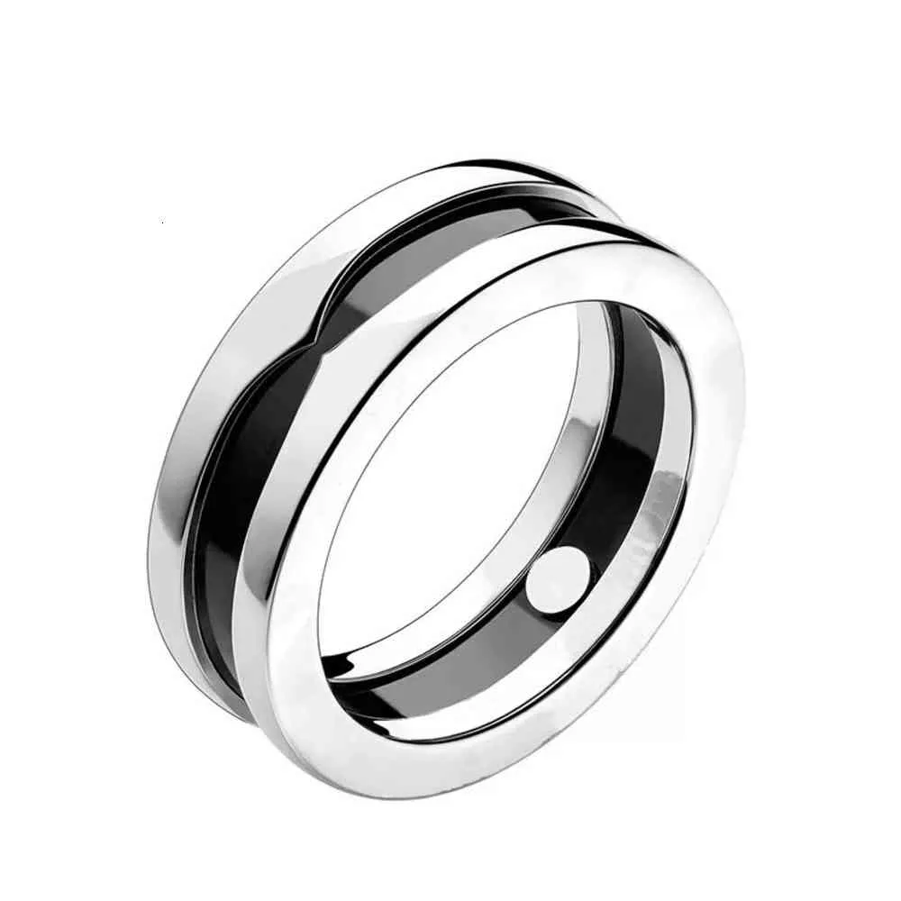 fashion titanium steel love ring silver rose gold ring for lovers white black Ceramic couple ring For gift