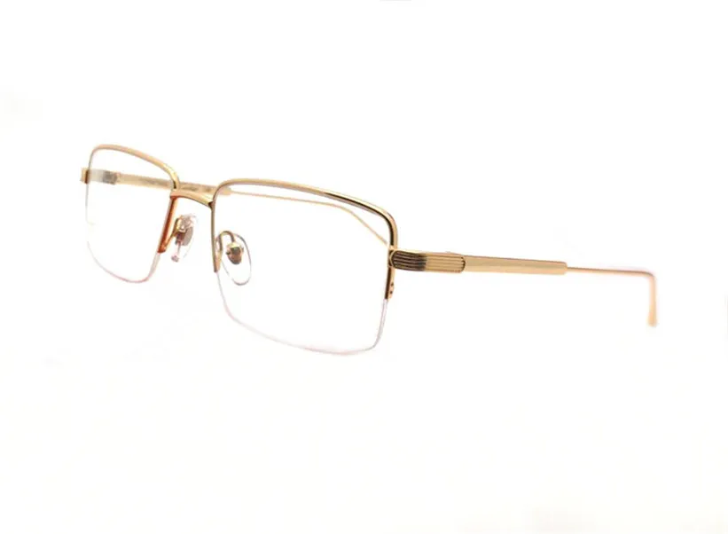 Yeni Moda Tasarım Optik Gözlük 0012 Metal Kare Yarım Çerçeve Basit İş Tarzı Şeffaf Lens Reçete Temizle Lensler Olabilir