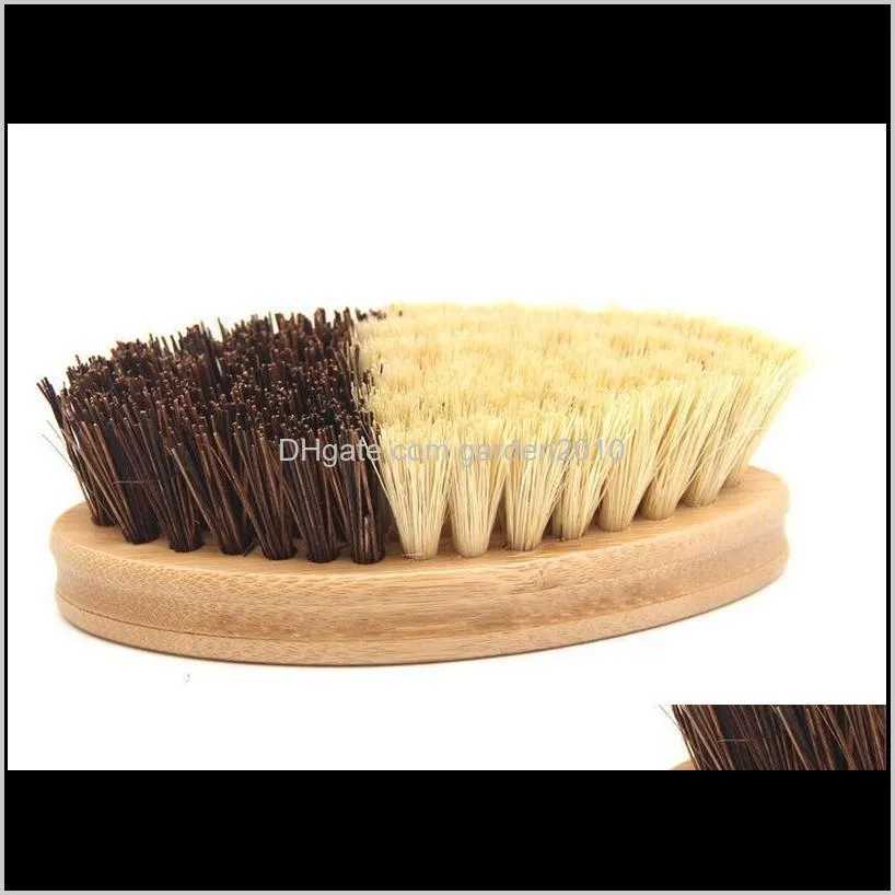 bamboo sisal palm 2 in 1 cleaning brush vegetables fruits brush kitchen pot dish and bowl cleaning brushes