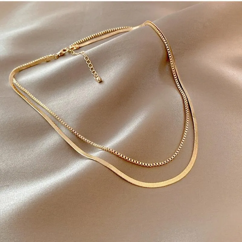 Ketten Banfu Gold Color Layered Choker Halskette für Frauen Trend Mode Clavicle Kette Elegante Engagement Schmuck