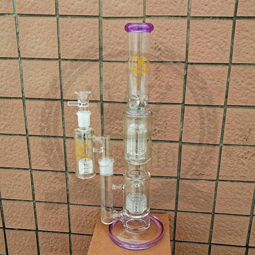 Water hookah Pipes Glass Bong 18mm FemaleOil Dab Rig Black Pink Color Heady Bongs Perc Bubbler Also Sell Down Stem Glass Bowl