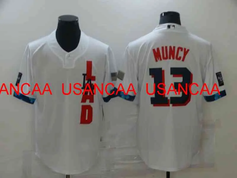 Uomo Donna Gioventù Max Muncy Maglia bianca 2021 Maglie cucite All-Star XS-5XL 6XL