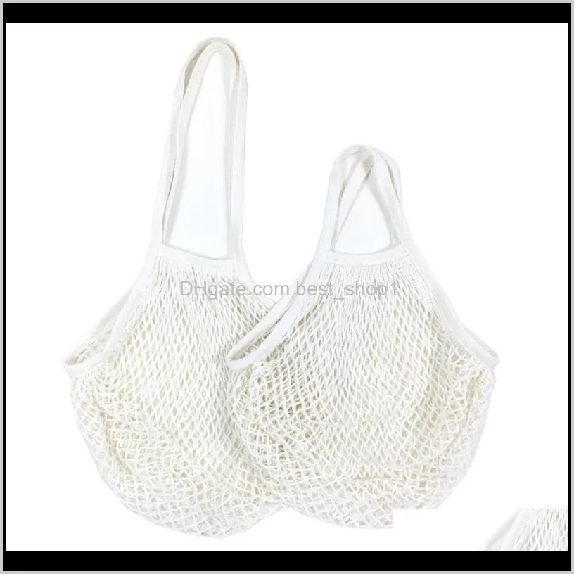 cotton shopping bag foldable reusable shopping grocery bag for vegetable and fruit cotton mesh market string net