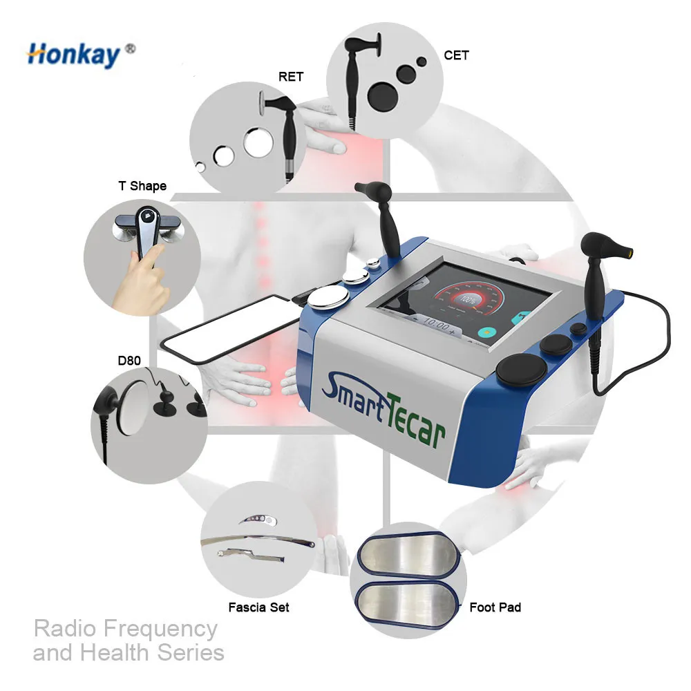 Sport Injuries Pain Relief Face Lift Physiotherapy Machine Tecar Therapy Monopolar Rf RET CET Energy Transfer Smart Tecar Diatherapy Beauty Machines
