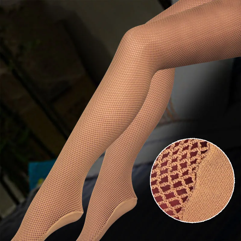 Sexiga sömlösa hosierys icke-glidande professionella hårt nätverk fisknet stocking pantyhose balsal latinska dans klänning tights för kvinnor svart naken brun