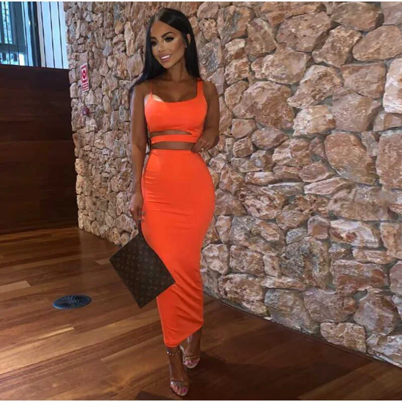open lace back dress Bandage Bodycon Orange Mini Dress With Gold Buttons – İtalia Couture main image 1