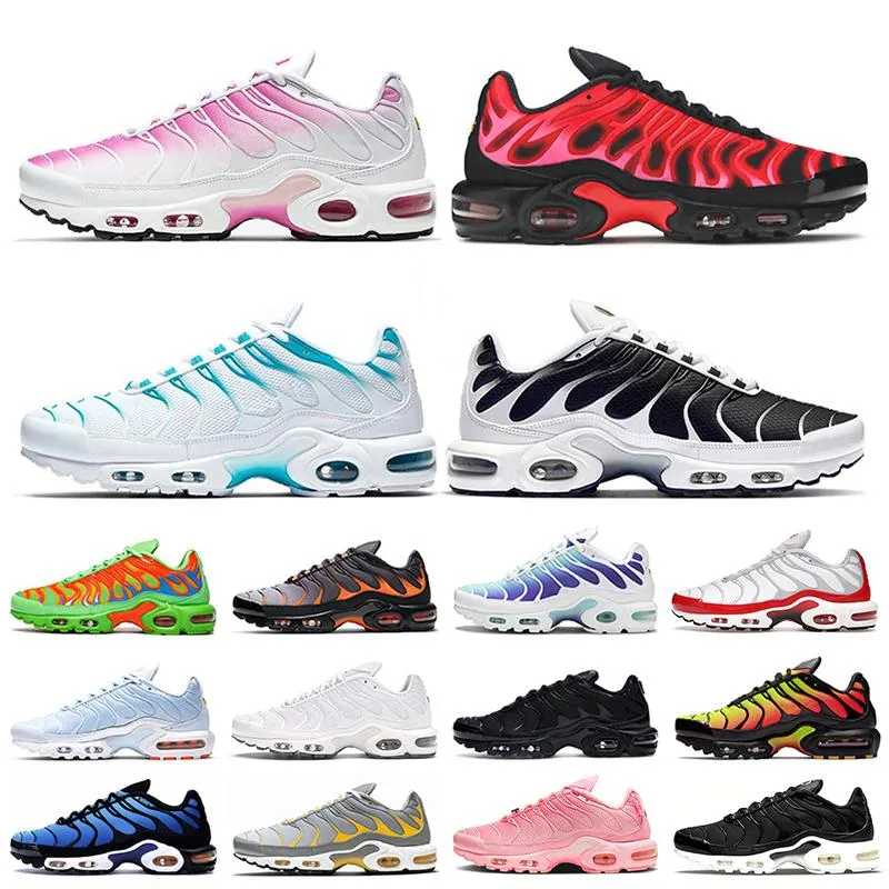 PLUS TN SIZE US 12 running shoes mens womens tns se triple black all white pink blue red green trainers outdoor sports sneakers 40-46