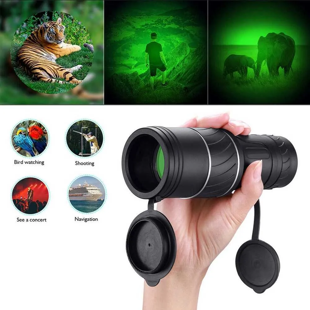 40X60 Militär Spyglass Nachtsicht Jagd Optics Scope HD Monokulare Teleskop Leistungsstarke Monokulare Lange Reichweite 1000m Teleskop P0823