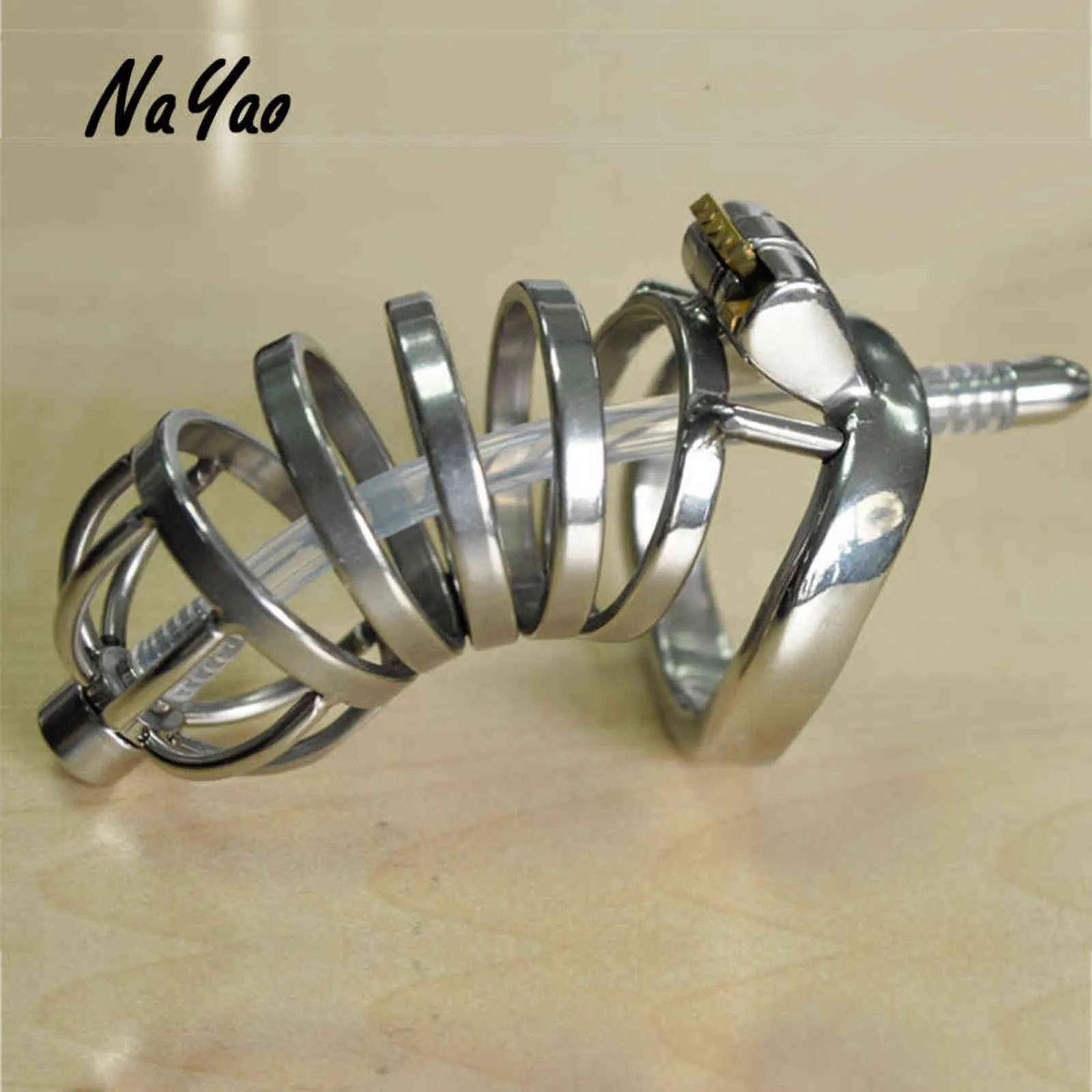 Cockrings Stainless Steel Special Lock Penis Cage Ring Plug Chastity Device Catheter Sex Toys for Men Adult A276 1123