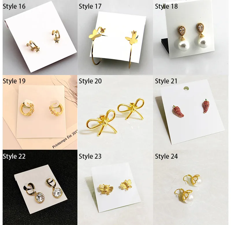 Bling Crystal Ear Stud Glitter Spangle Boucles d'oreilles 36 Options de styles