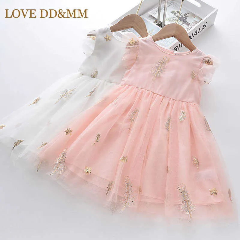 Miłość Ddmm Girls Casual Princess Sukienki Lato Cekinowa Dress Kids Wedding Party Vestidos Kostiumy odzieżowe 210715