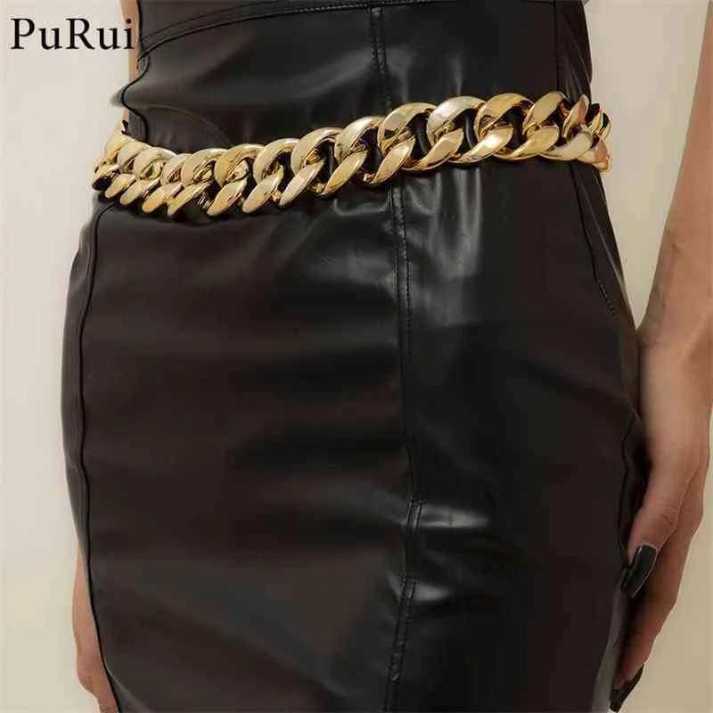 Punk Chunky Link cubano cintura para vestido sexy cadeia cinto acrílico cintura calça barriga cintos 2021 jóias corporais