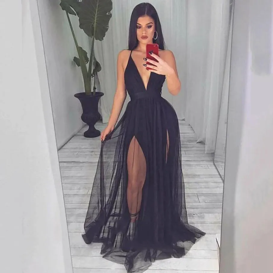 Black Tulle Formal Dress Long Evening Prom Party High Low Robe from Dhgate  Evening Dresses - price 203.22