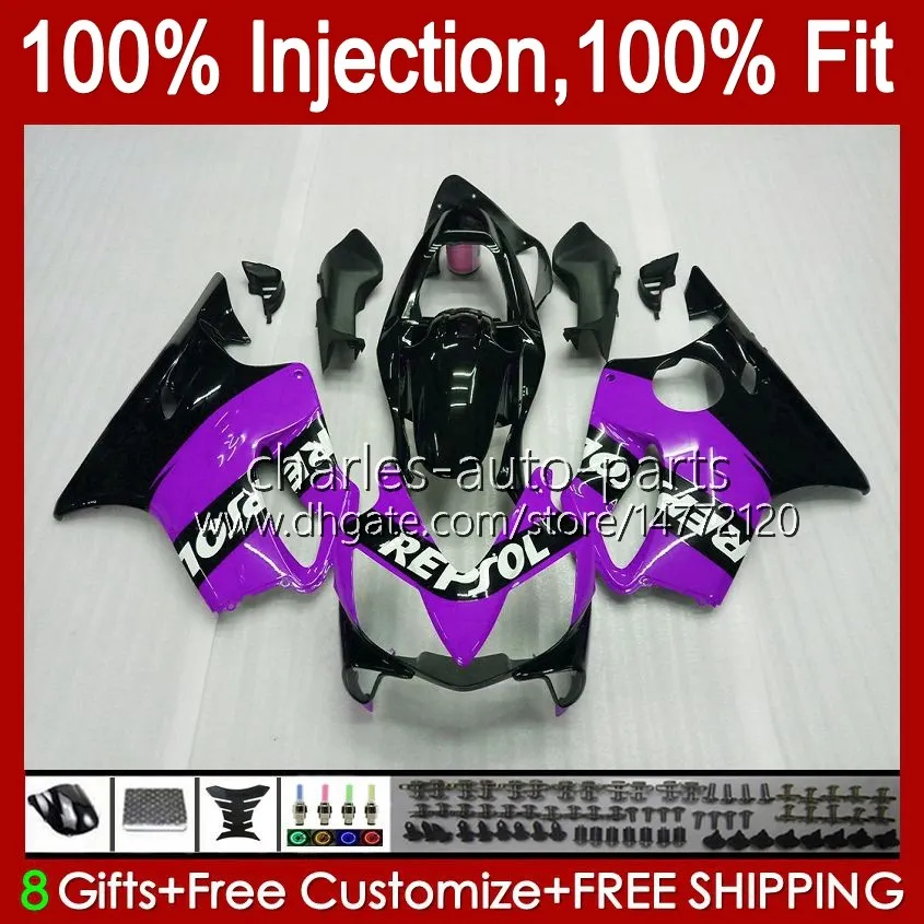 Corpo OEM per HONDA CBR600FS CBR600F4i F4 i 600CC 01-03 Carrozzeria 46No.202 CBR 600 New Purple F4i 600F4i FS CC 01 02 03 CBR600 F4i 2001 2002 2003 Carenatura per stampaggio ad iniezione