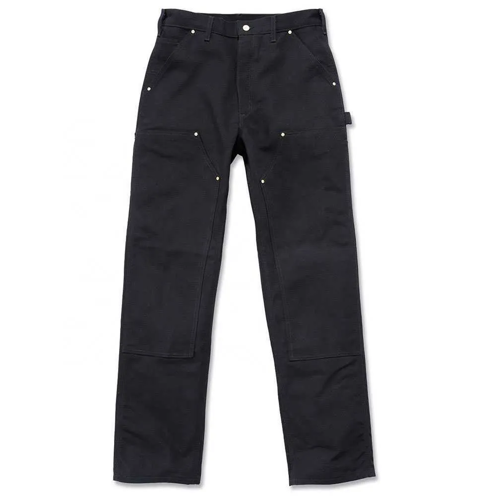 Men's Black Double Knee Carpenter Pants, Denim Painter Custom Regular Cargo  Pants for Men